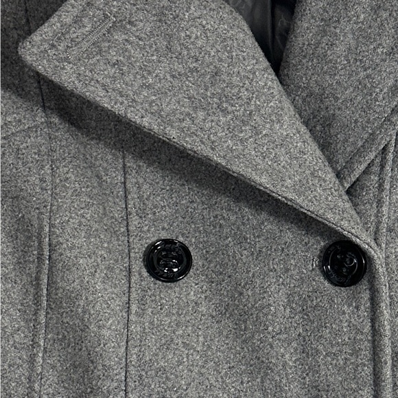 Guess double breasted wool blend jacket, size XS, gray, fitted, professional - Picture 2 of 11